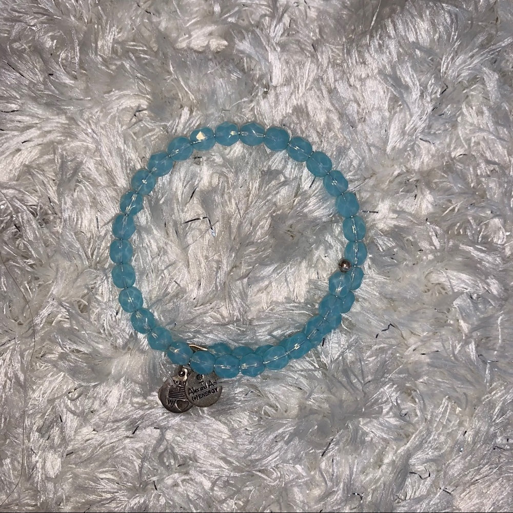 Alex and Ani beaded blue energy bracelet